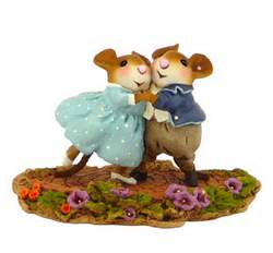 Two mouse lovers dance in the garden