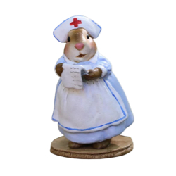 Bunny dressed in full nurse uniform