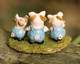 back view of three little pigs
