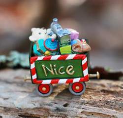 The Christmas train is arriving with a cart stocked full of stocking stuffers for those on Santa's 