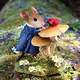 Young girl mouse wishering to a ladybug