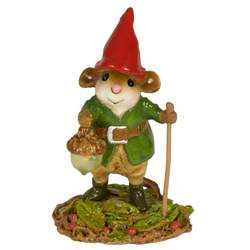 This gnome mouse lights his way with a specially made acorn lantern