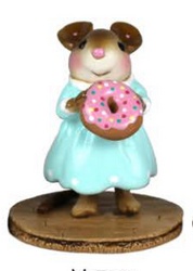 Girl mouse with donut Aqua/pink