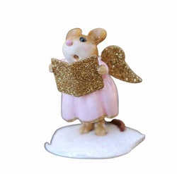 Mouse (female) Angel with glitterwings and song book